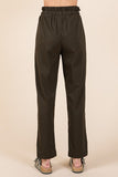 Paperbag Waist Tapered Straight Pants