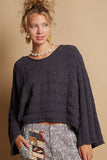 Trendy Cable Knit Cropped Sweater