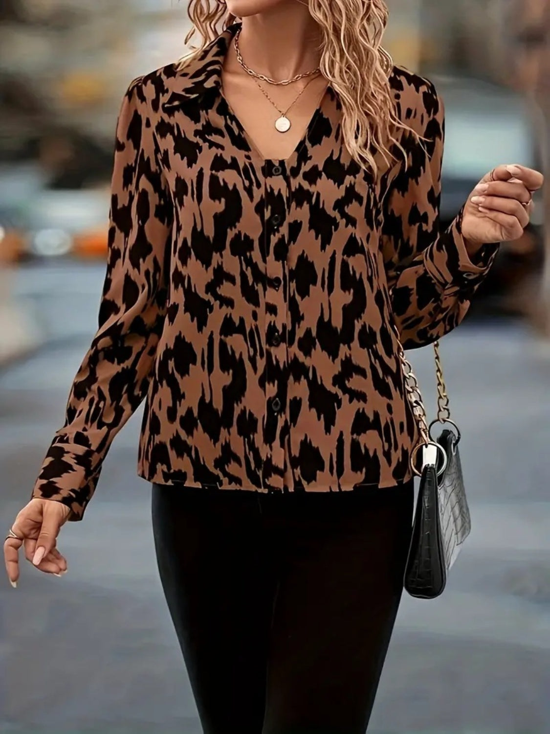 Johnny Collar Long Sleeve Resort Blouse