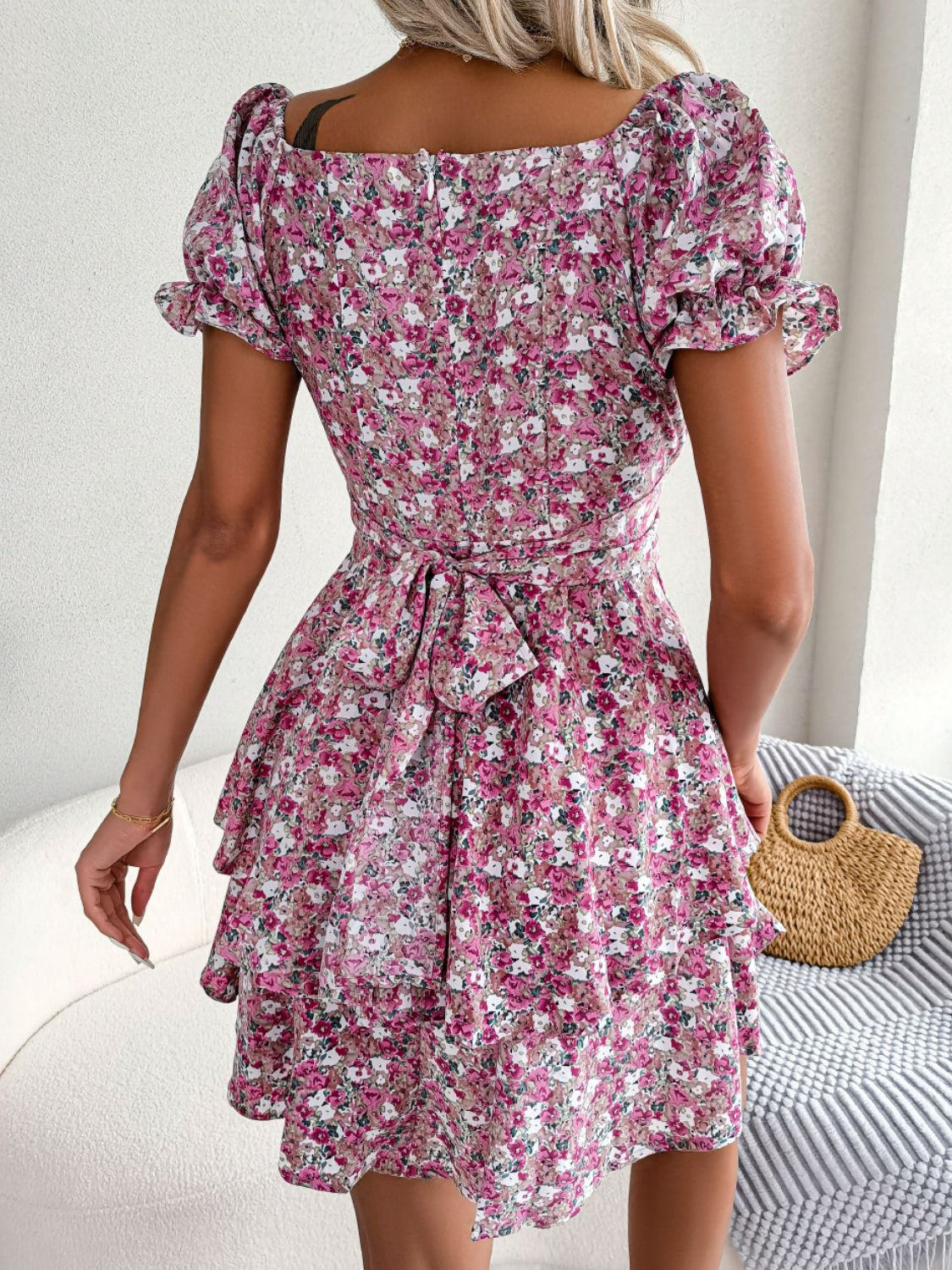 Floral Sweetheart Summer Mini Dress