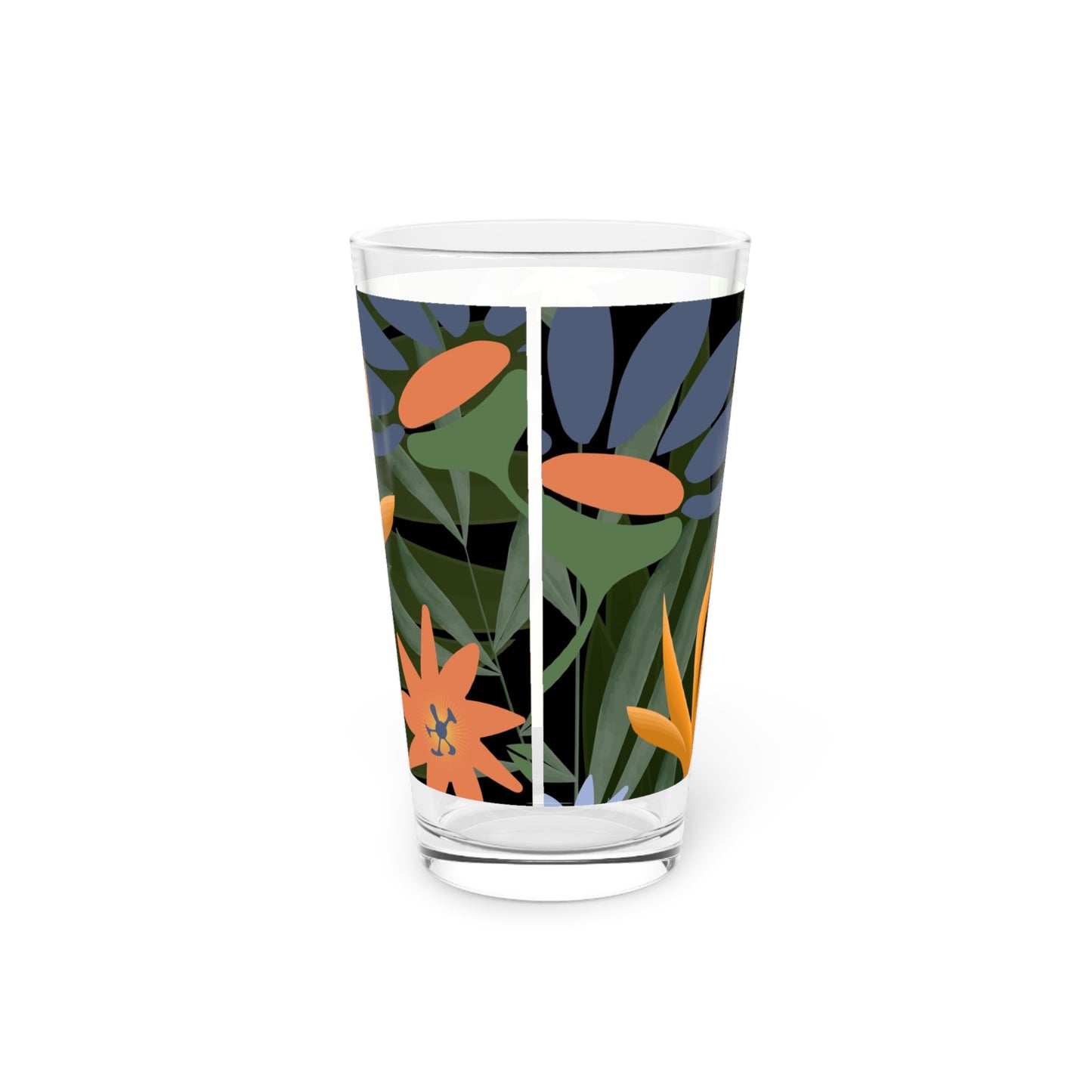 Bird of Paradise Pint Glass, 16oz, Tropical Drinking Glass, Home Gift Idea