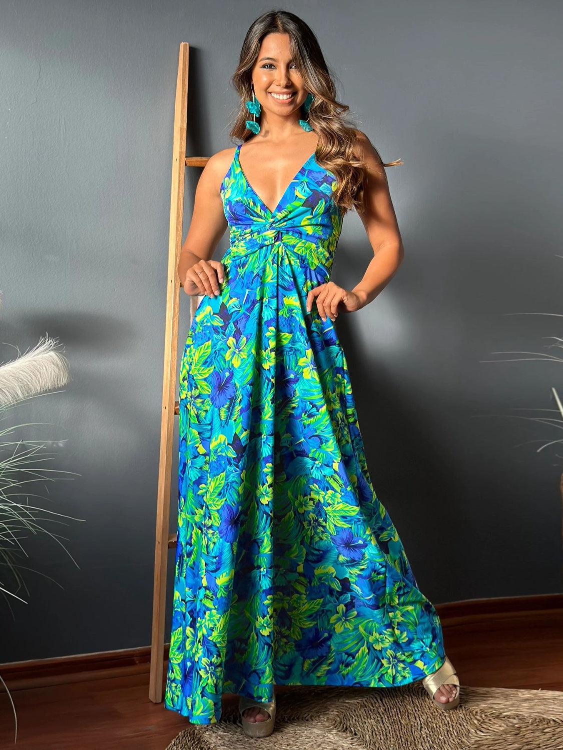 Tropical Vacation Maxi Resort Dress