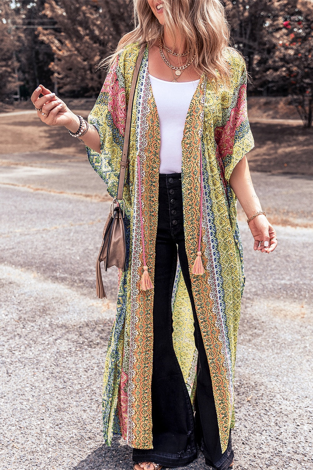 Drawstring Boho Beachy Kimono