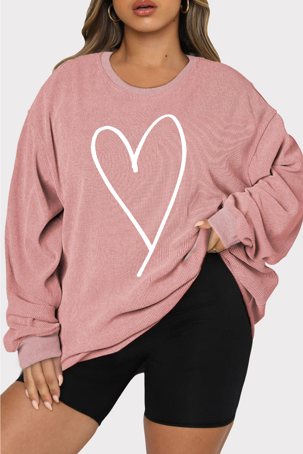 Plus Size Heart Sweatshirt