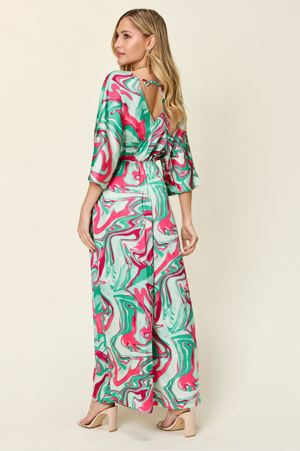 Full Size Half Sleeve Wide Leg Jumpsuit