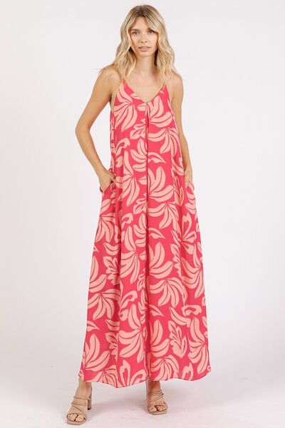 Tropical Vacation Maxi Cami Dress with Pockets