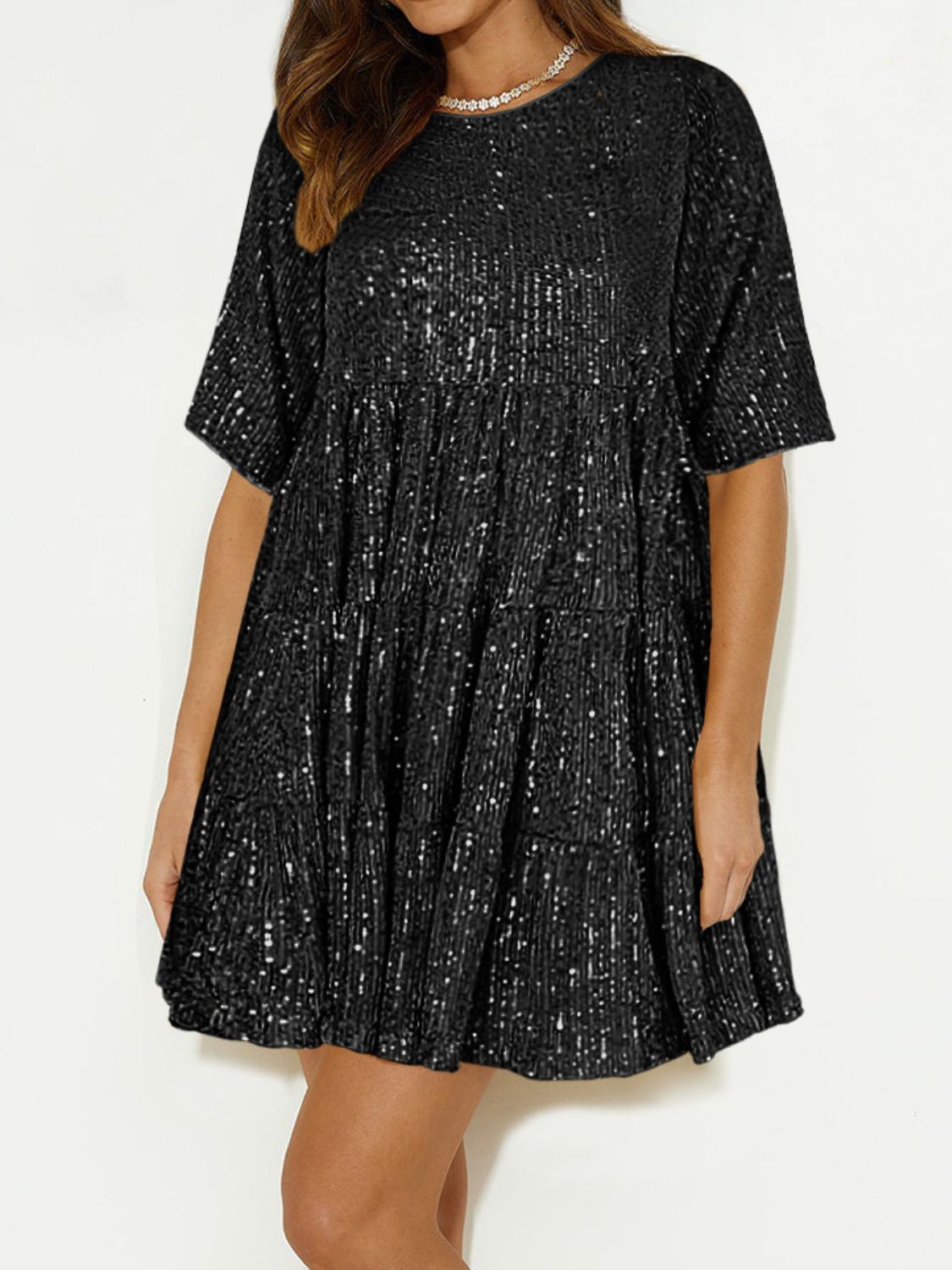 Full Size Sequin Mini Coctkail Dress