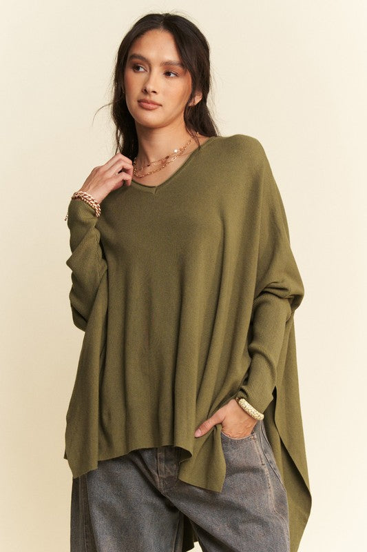 Batwing Sleeve Olive Resort Top