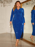 Plus Size Blue Cocktail Dress