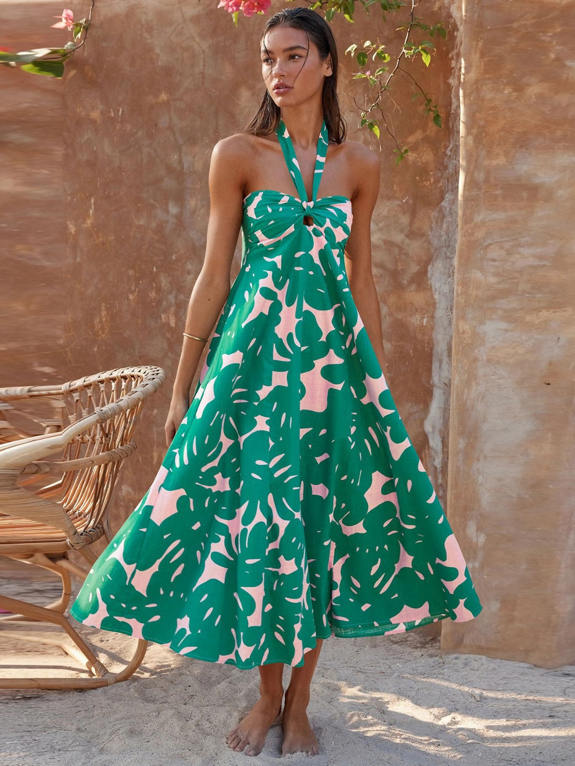 Tropical Midi Vacation Dress