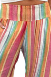 Plus Size Striped Wide Leg Boho Beach Pants