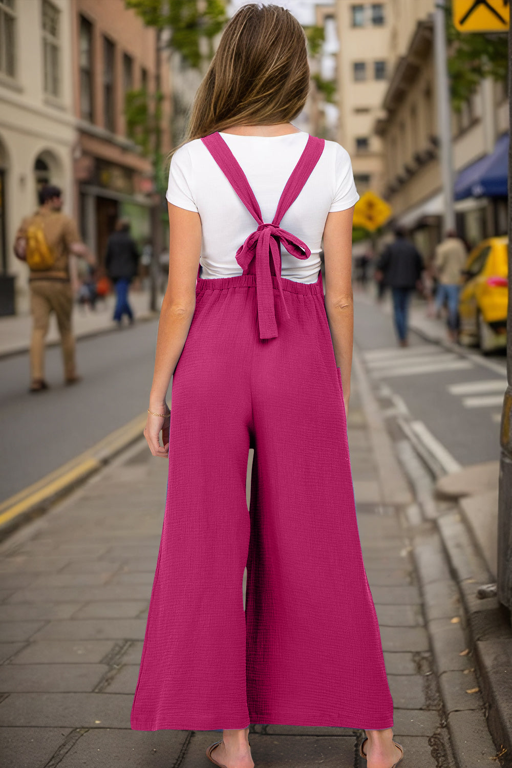 Full Size Wide Leg Overalls with Pockets