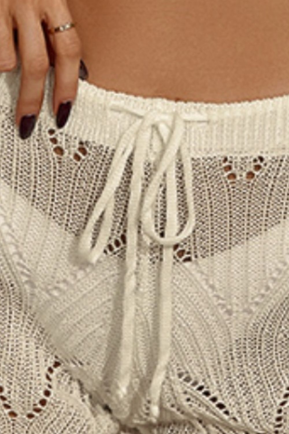 Drawstring Lace Swim Shorts