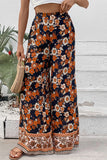 Floral Wide Leg Beachy Pants with Pockets