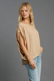 Exposed Seam Round Neck Batwing Sleeve Knit Resort Top