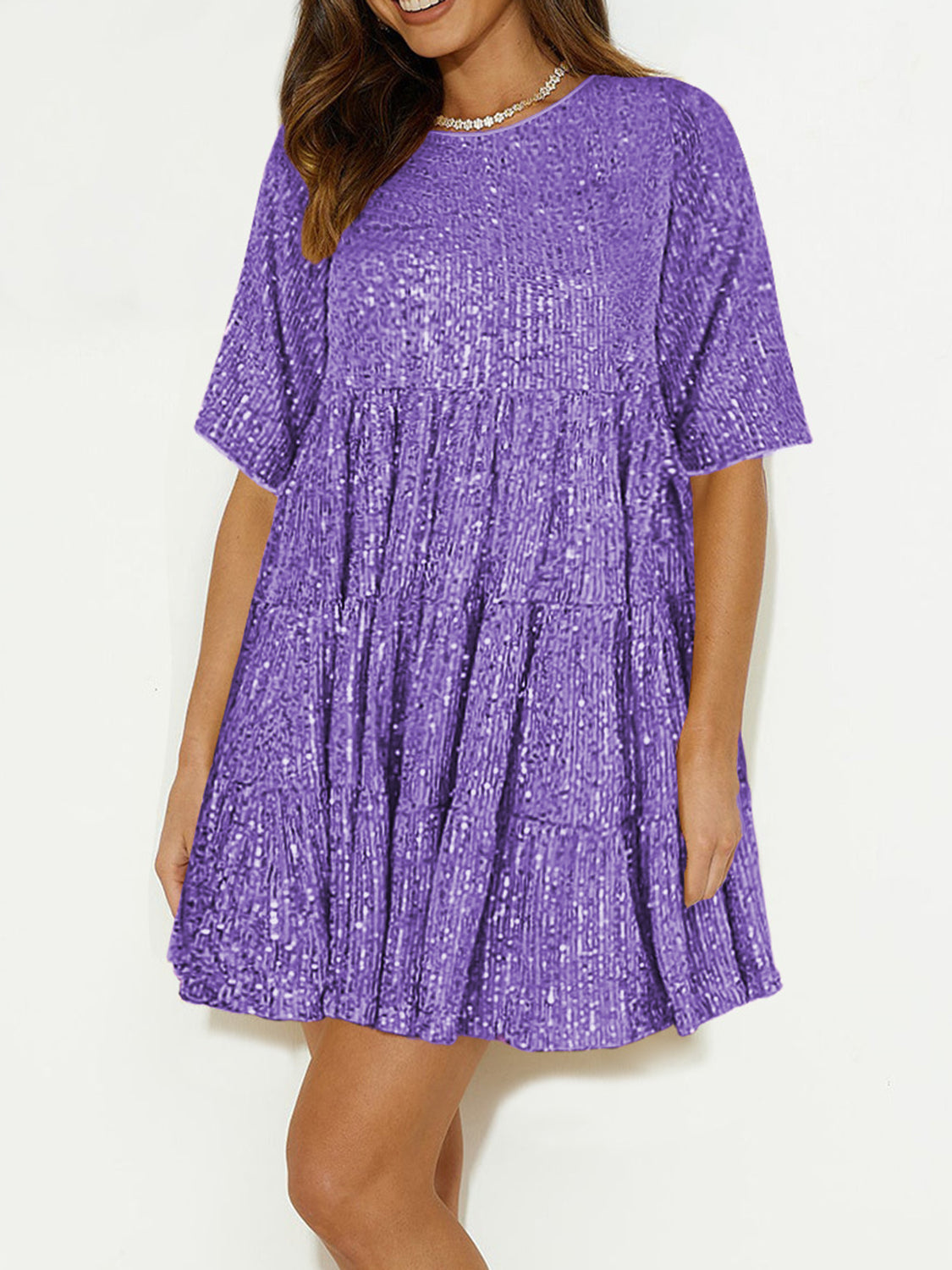 Full Size Sequin Mini Coctkail Dress