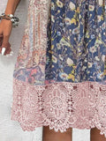 Full Size Lace Feminine Boho Midi Dress