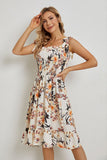 Floral Tie Shoulder Summer Dress