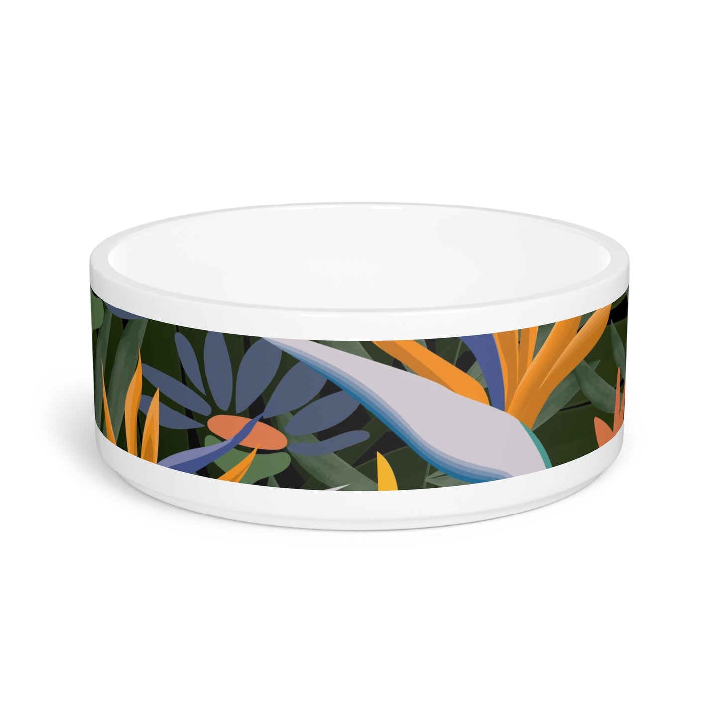 Bird of Paradise Dog Bowl, Tropical Boho Dog Dish, Boho Pet Gift