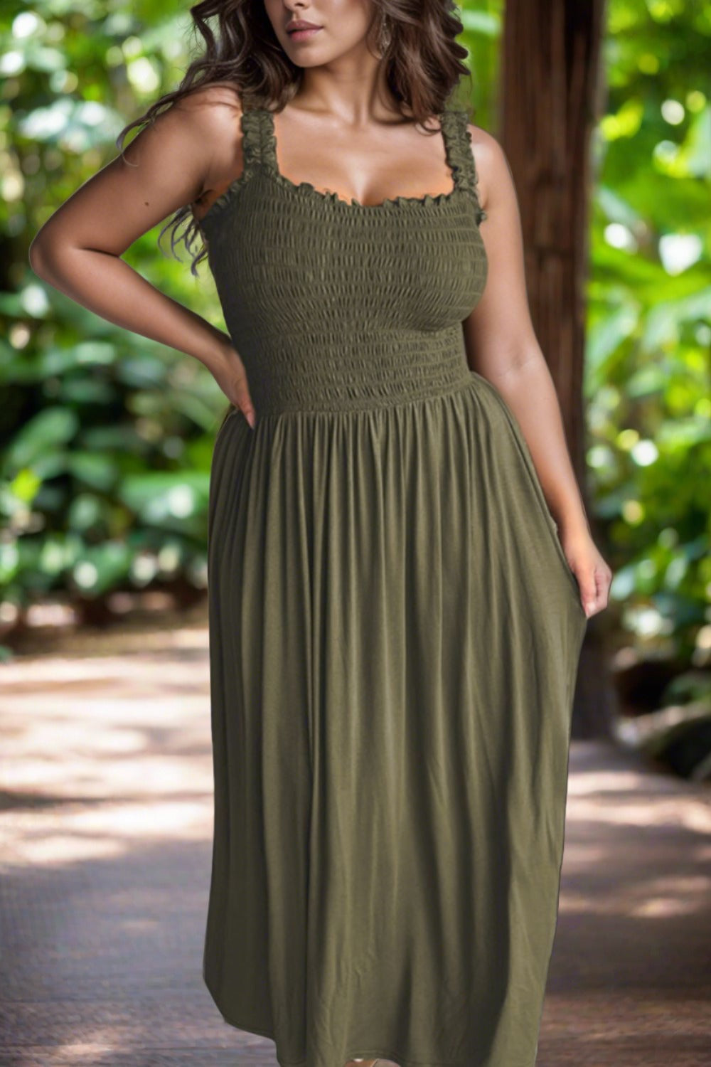 Plus Size Smocked Summer Maxi Dress