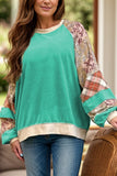 Plus Size Printed Raglan Sleeve Sweatshirt