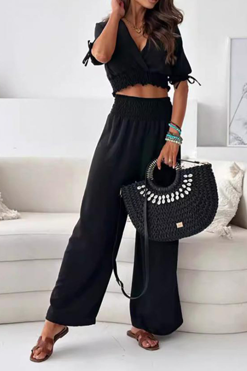 Short Sleeve Resort Top and Pants Set