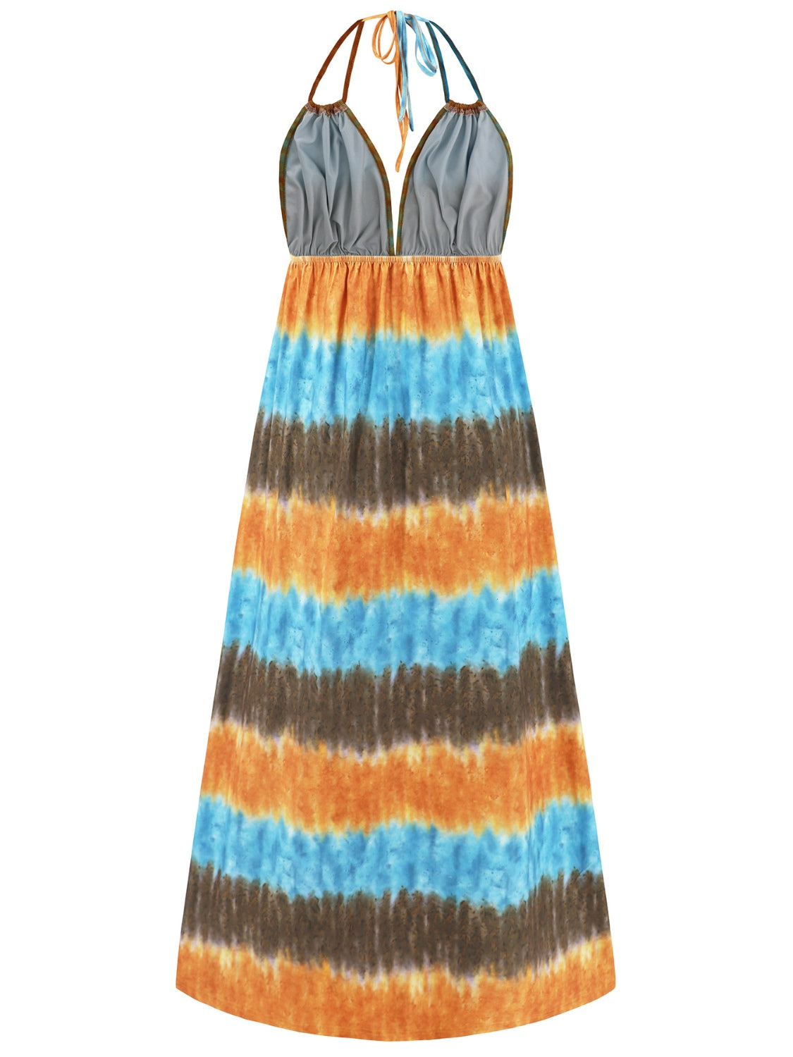 Tie-Dye Halter Neck Beach Maxi Dress