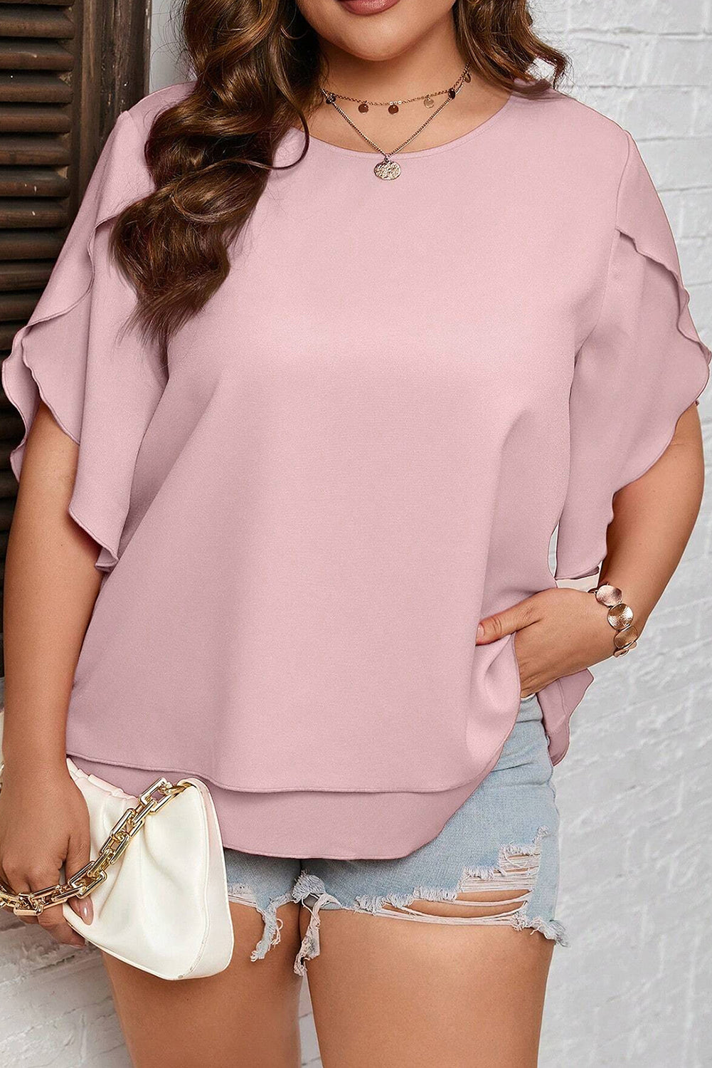 Plus Size Pink Summer Blouse