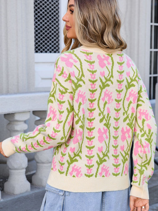 Flower Long Sleeve Sweater