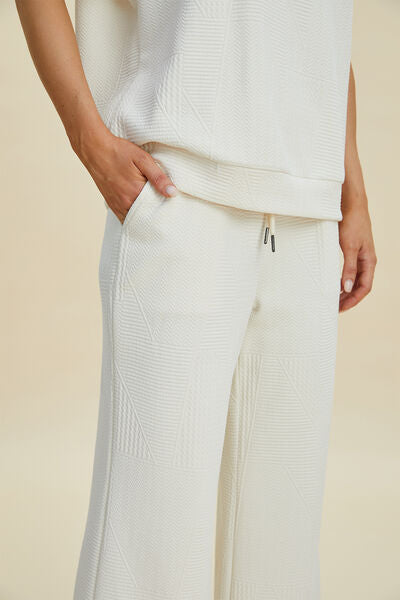 Full Size Pearl Detail Resort Top and Pants Set