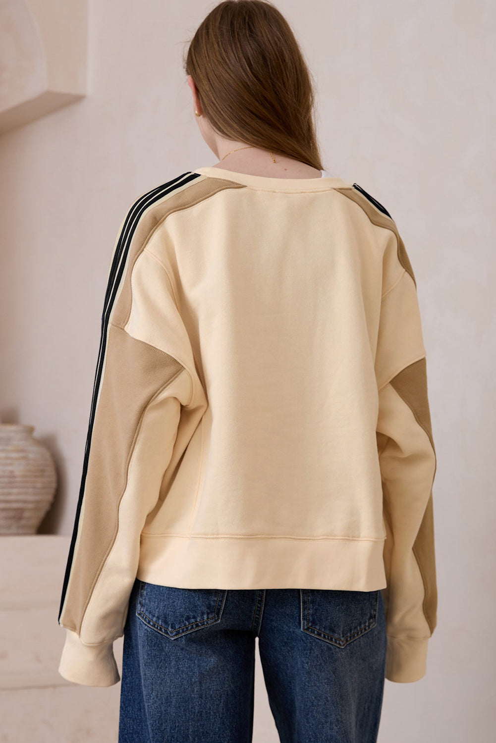 Beige Long Sleeve Sweatshirt