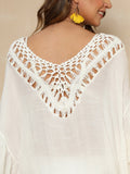 Cutout Ruffled Half Sleeve Beach Cover-Up