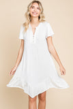 Full Size Short Sleeve Ruffled Dress