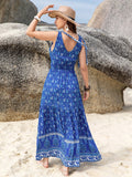 Tie Shoulder Maxi Vacation Dress