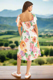 Flutter Sleeve Floral Women's Resort Dress