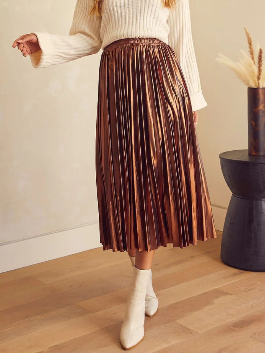 Pleated Brown Skirt