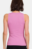 Pink Ribbed Crew Neck Tank