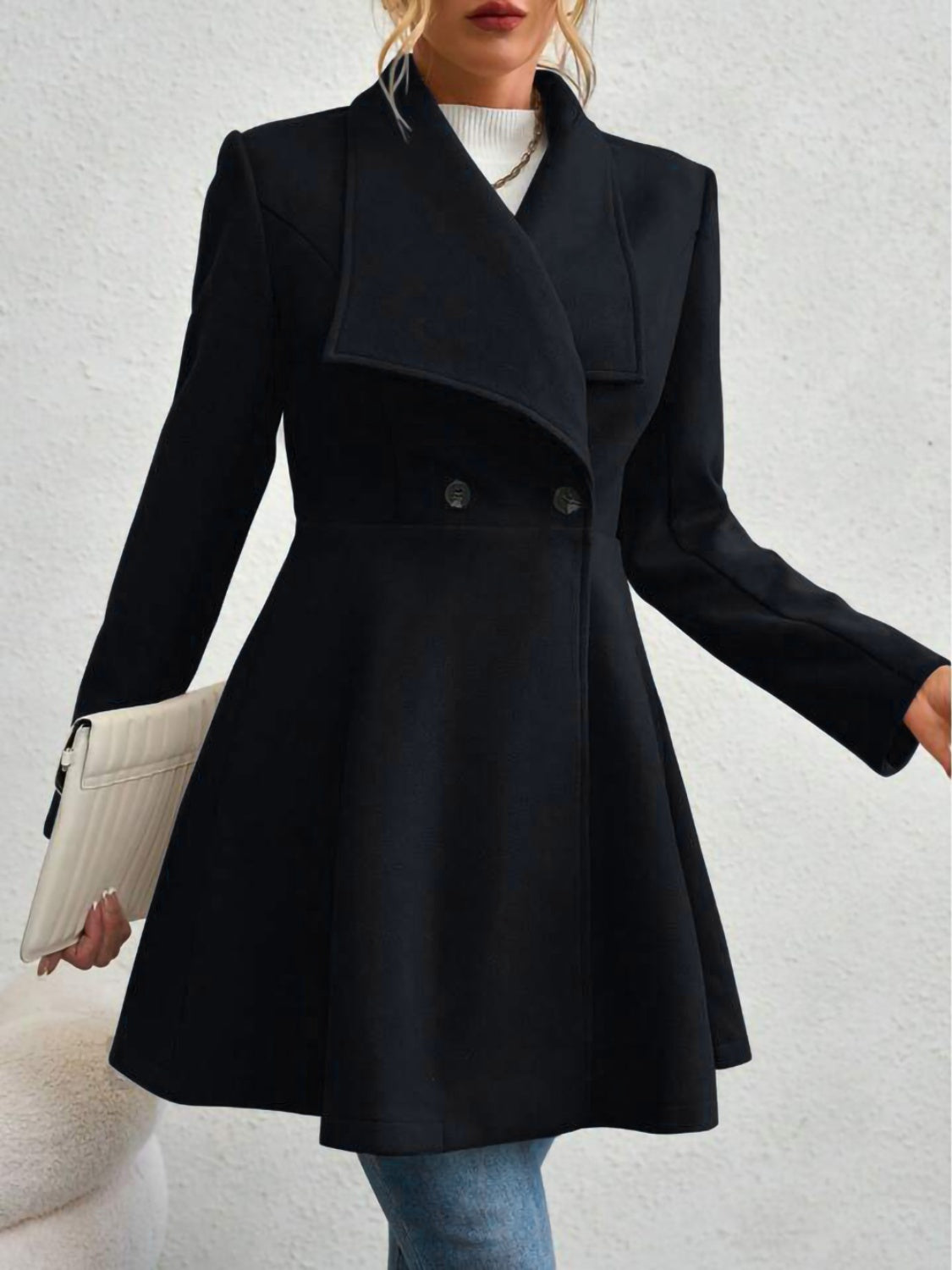 Women's Button Up Long Sleeve Coat