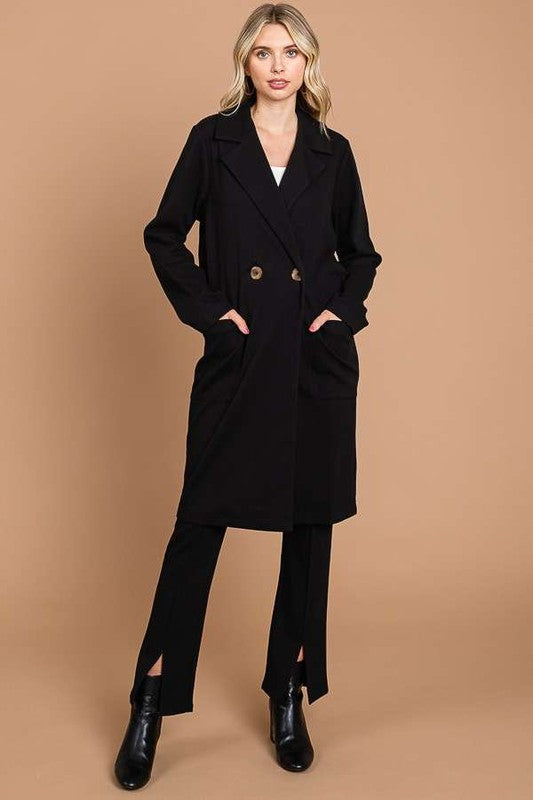 Double Breast Lapel Collar Coat