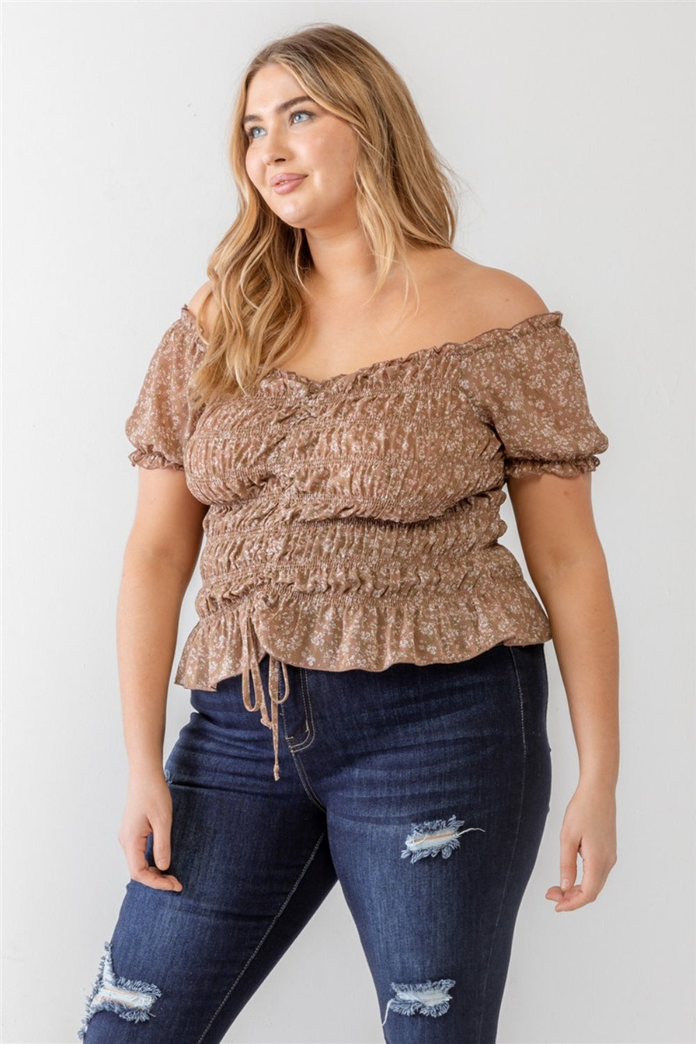 Plus Size Off-Shoulder Summer Top