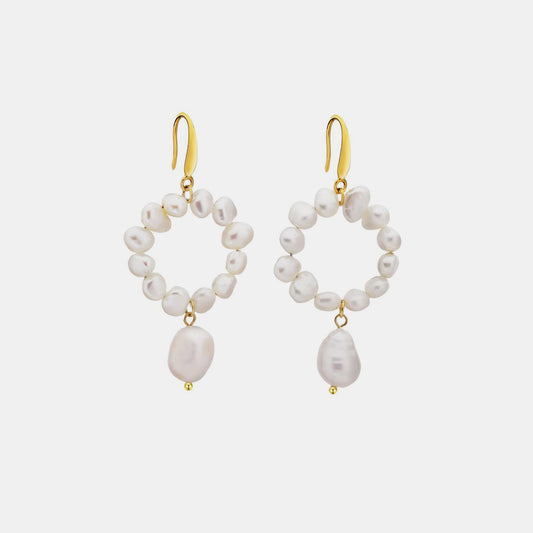 Gold-Plated Mother-of-Pearl Dangle Earrings