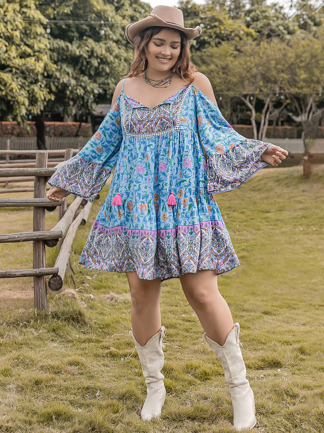 Plus Size Boho Summer Mini Dress