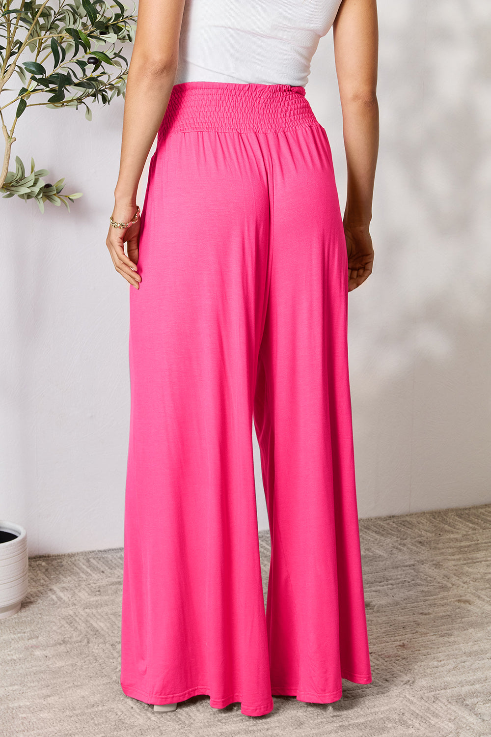 Full Size Wide Waistband Wide Leg Resort Pants