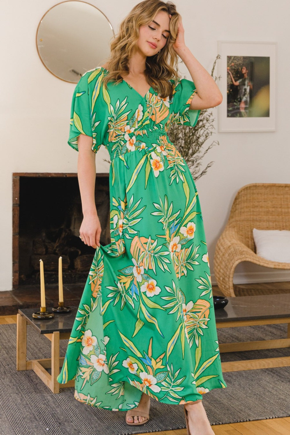 Tropical Plus Size Summer Maxi Dress