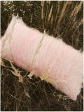 Pink Handwoven Wool Pillow – Brushed Texture from Ukraine Artisans
