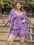 Plus Size Summer Cover Up and Shorts Set