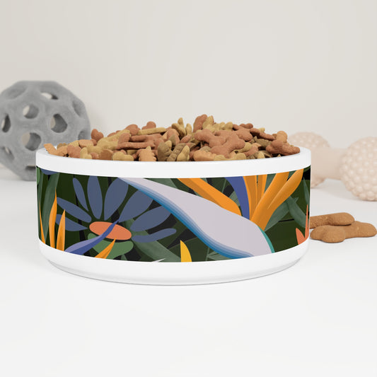 Bird of Paradise Dog Bowl, Tropical Boho Dog Dish, Boho Pet Gift