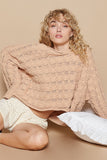 Beachy Cable Knit Cropped Sweater