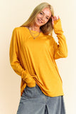 Baggy Boat Neck Long Sleeve T-Shirt