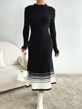 Long Sleeve Sweater Midi Dress